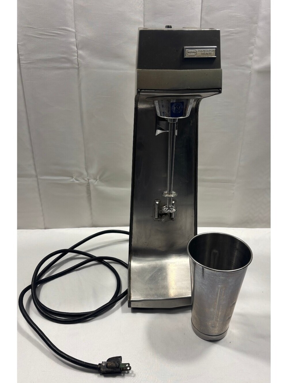 Vintage Hamilton Beach Scovill Milkshake Mixer with Stainless Steel Cup